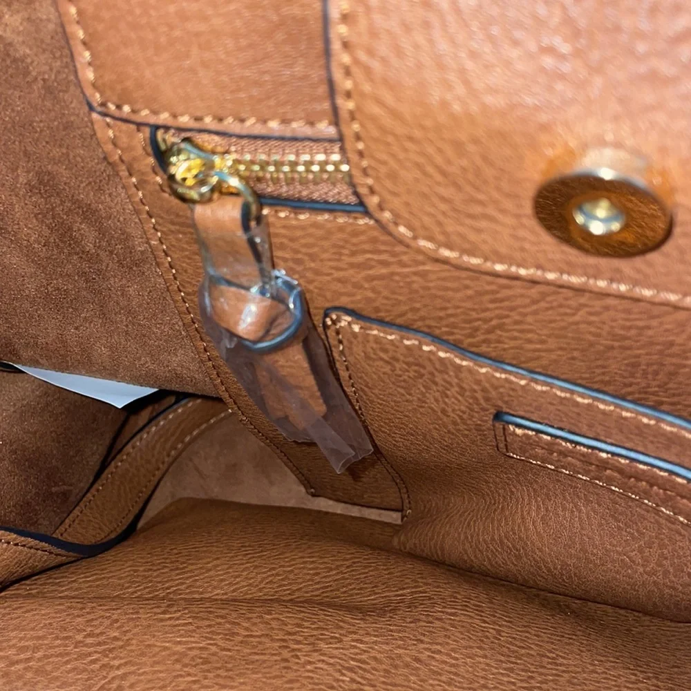 NWOT Steve Madden Tan Leather Handbag - Picture 9 of 9